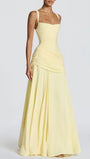 Vivienne Ruched Square Neck Maxi Dress - Fashion Pov