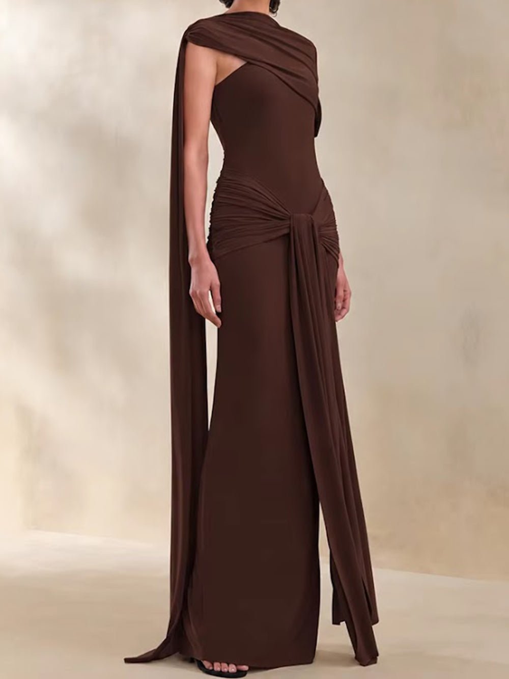 Vivienne Scarf Draped Maxi Dress - Fashion Pov