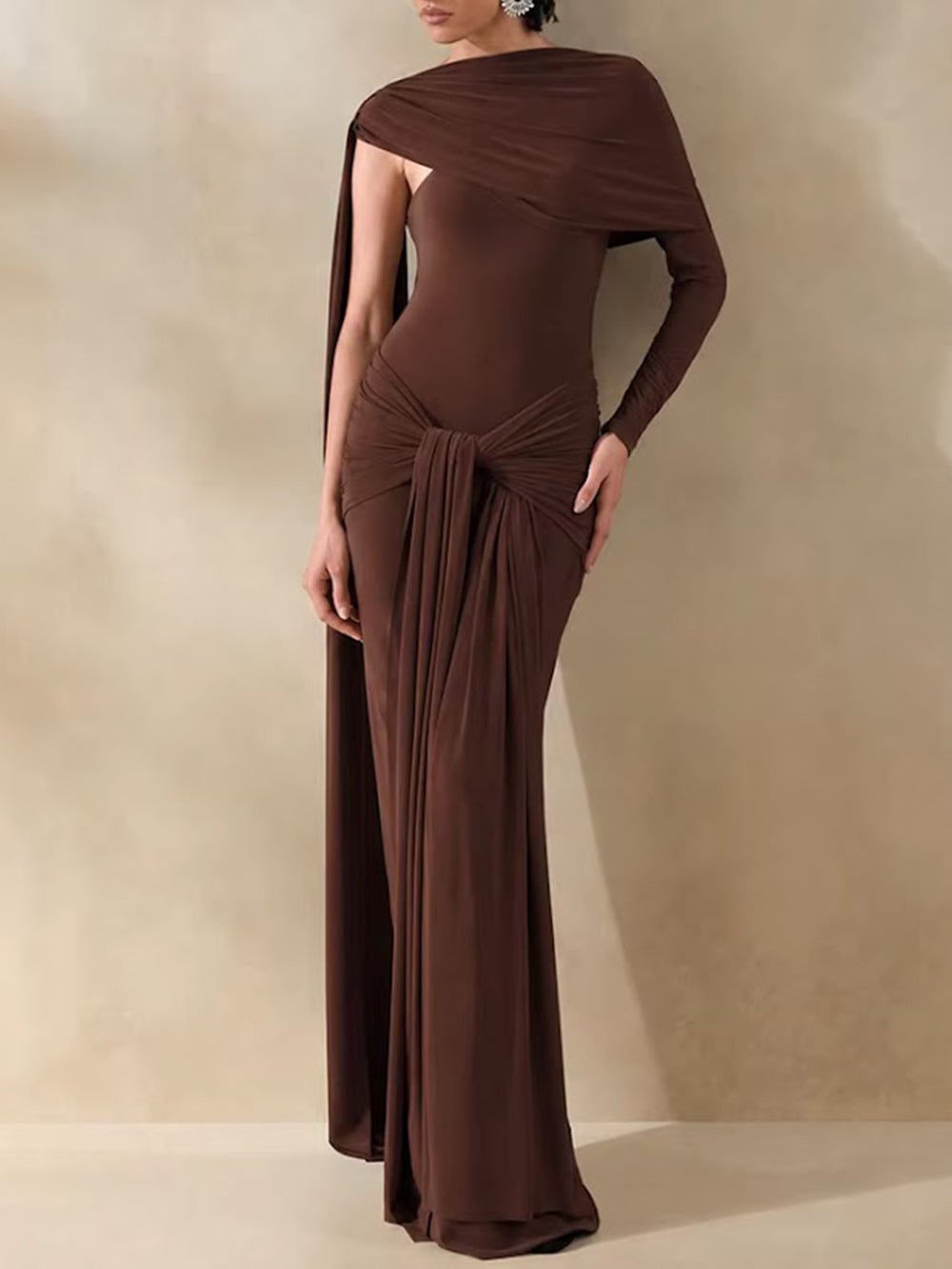 Vivienne Scarf Draped Maxi Dress - Fashion Pov