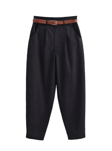 Willow Belt Carrot Fit Ankle Trouser - Fashion Pov