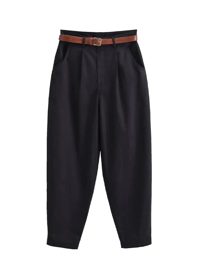 Willow Belt Carrot Fit Ankle Trouser - Fashion Pov