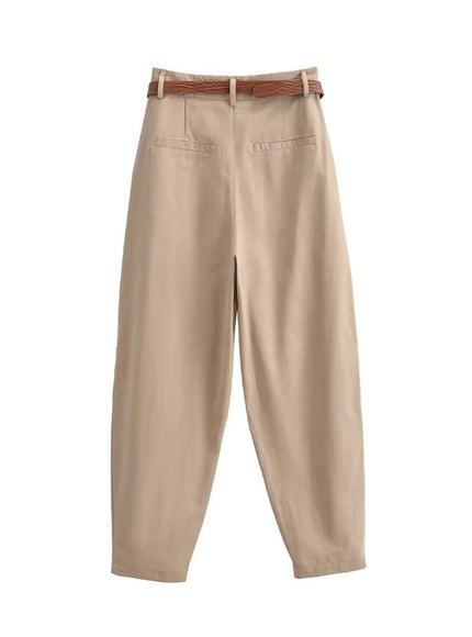 Willow Belt Carrot Fit Ankle Trouser - Fashion Pov