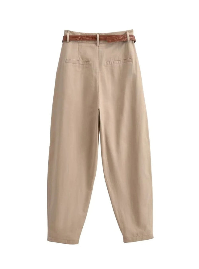 Willow Belt Carrot Fit Ankle Trouser - Fashion Pov