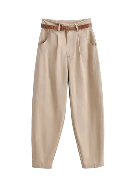 Willow Belt Carrot Fit Ankle Trouser - Fashion Pov