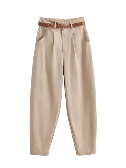 Willow Belt Carrot Fit Ankle Trouser - Fashion Pov