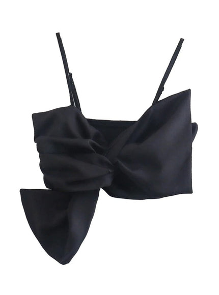 Yara Bow Cropped Backless Tank Top - Fashion Pov