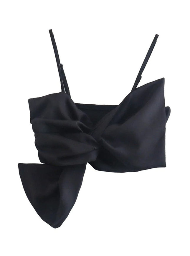 Yara Bow Cropped Backless Tank Top - Fashion Pov