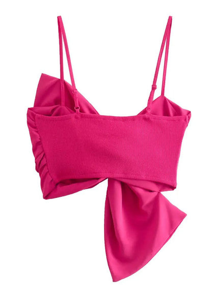 Yara Bow Cropped Backless Tank Top - Fashion Pov