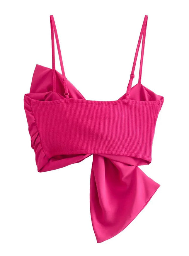 Yara Bow Cropped Backless Tank Top - Fashion Pov