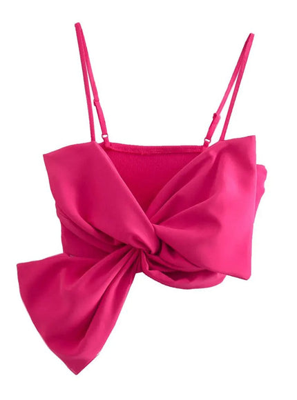 Yara Bow Cropped Backless Tank Top - Fashion Pov