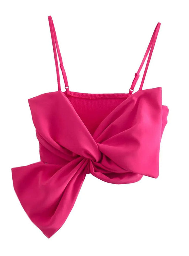 Yara Bow Cropped Backless Tank Top - Fashion Pov