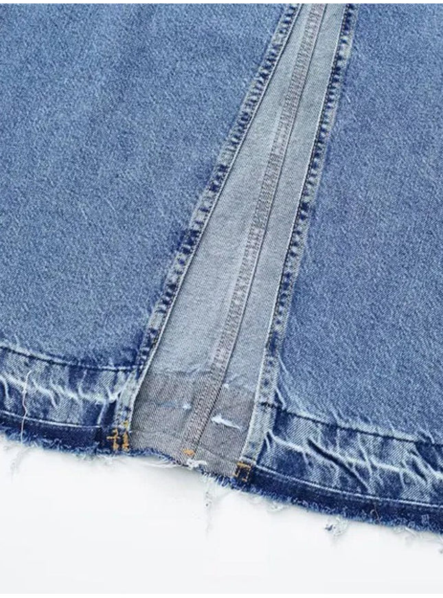Zoey Denim Midi Skirt - Fashion Pov