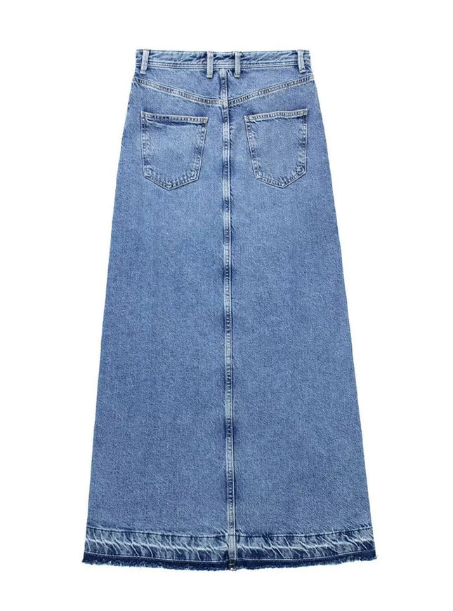 Zoey Denim Midi Skirt - Fashion Pov