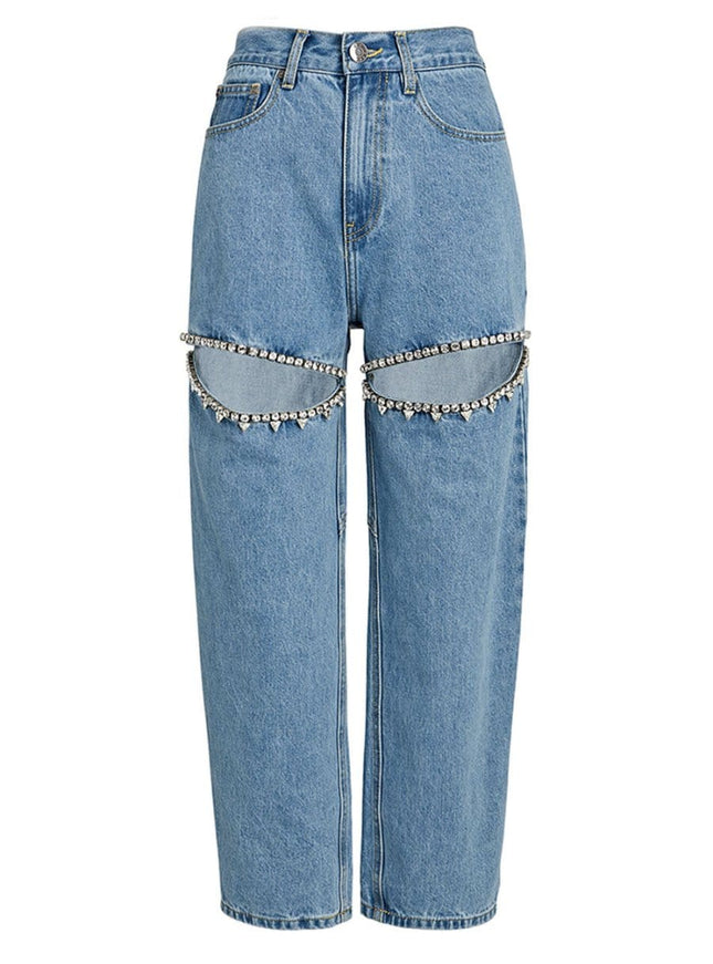 Abigail Hollow Out Jeans Pant - Fashion Pov