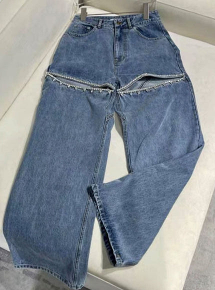 Abigail Hollow Out Jeans Pant - Fashion Pov