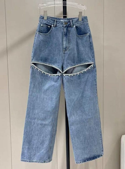 Abigail Hollow Out Jeans Pant - Fashion Pov