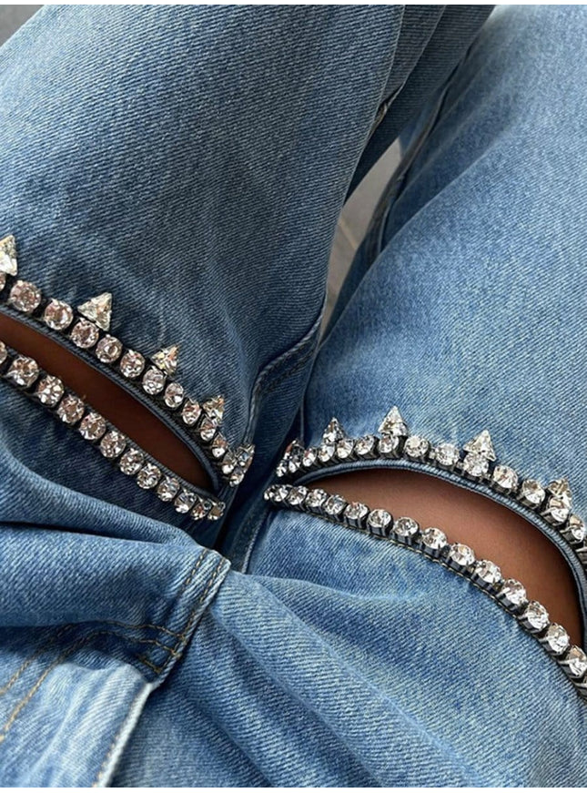 Abigail Hollow Out Jeans Pant - Fashion Pov