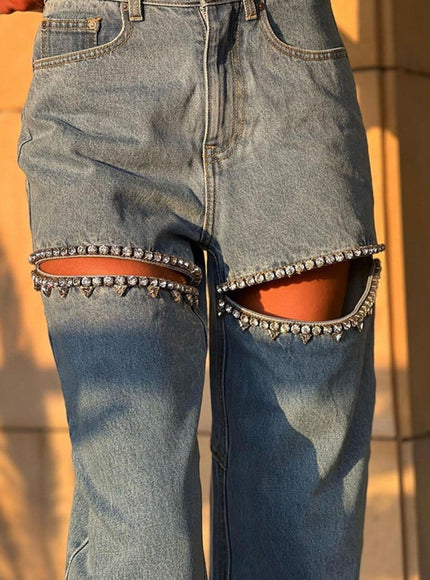 Abigail Hollow Out Jeans Pant - Fashion Pov