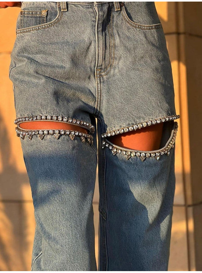 Abigail Hollow Out Jeans Pant - Fashion Pov