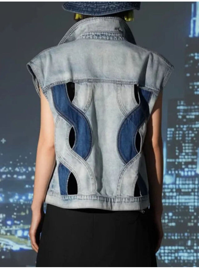 Addison Denim Hollow Out Jacket - Fashion Pov