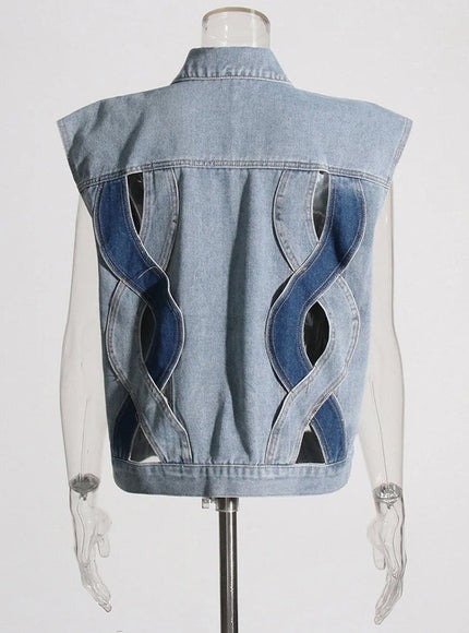 Addison Denim Hollow Out Jacket - Fashion Pov