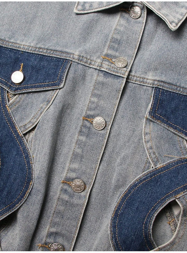 Addison Denim Hollow Out Jacket - Fashion Pov