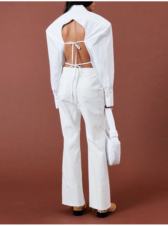 Alaia Hollow Out Backless Top - Fashion Pov