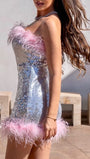 Alaina Feather Strapless Mini Dress - Fashion Pov