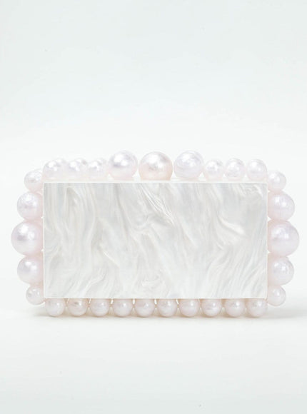 Alana Beaded Acrylic Box Handbag - Fashion Pov
