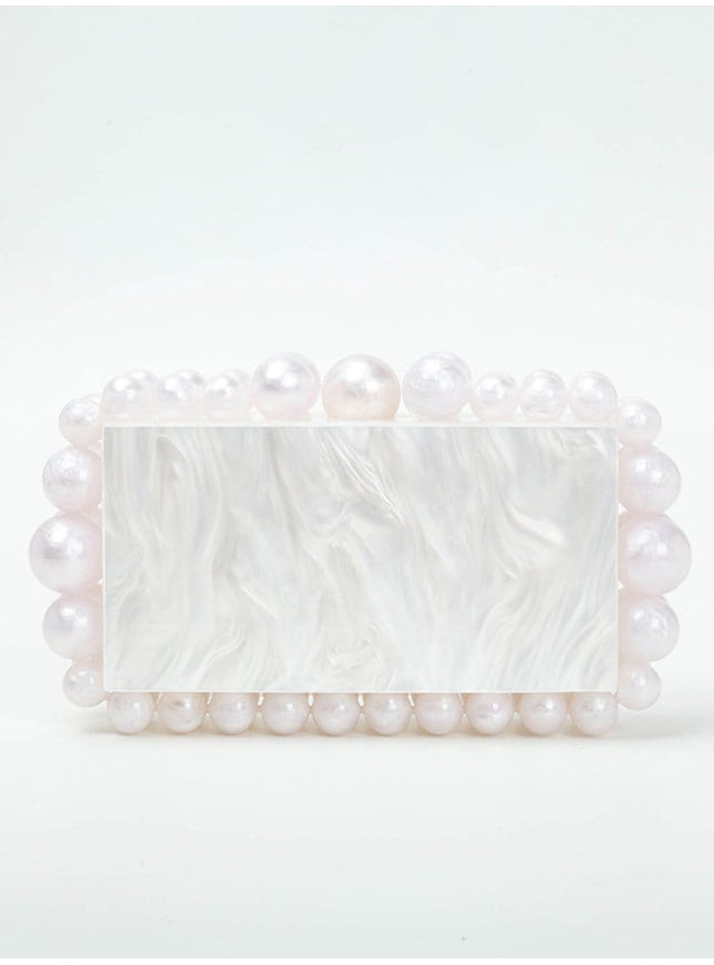Alana Beaded Acrylic Box Handbag - Fashion Pov