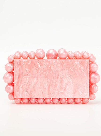 Alana Beaded Acrylic Box Handbag - Fashion Pov