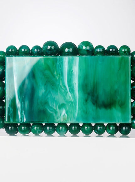 Alana Beaded Acrylic Box Handbag - Fashion Pov