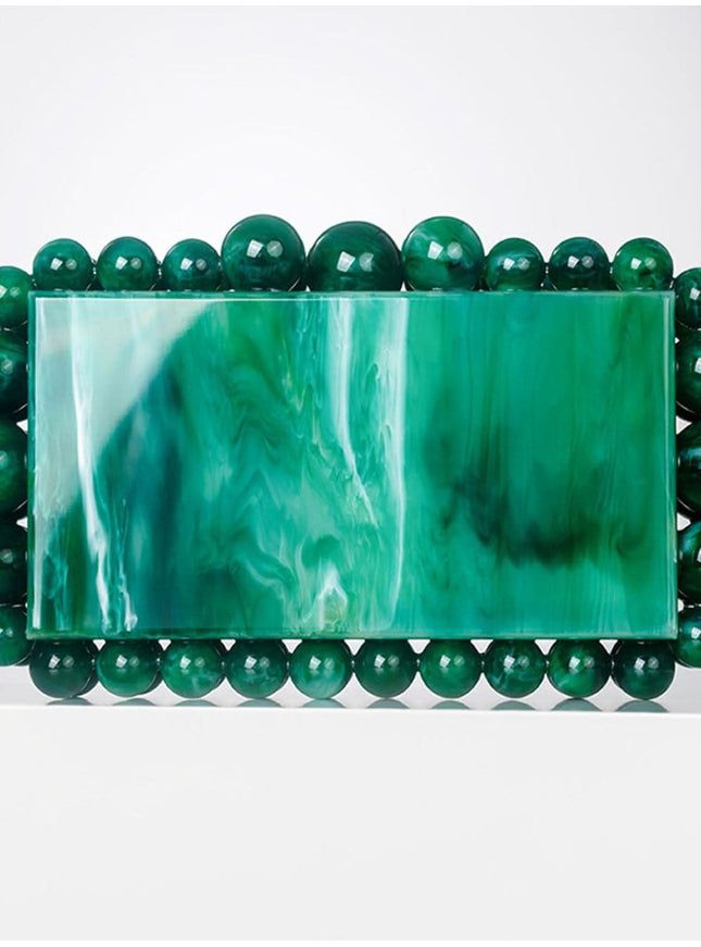 Alana Beaded Acrylic Box Handbag - Fashion Pov