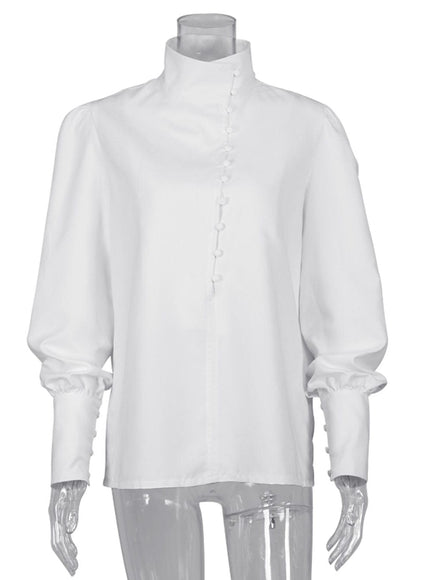 Alison Single-Breasted Puff Sleeve Top - Fashion Pov