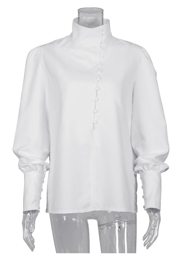 Alison Single-Breasted Puff Sleeve Top - Fashion Pov