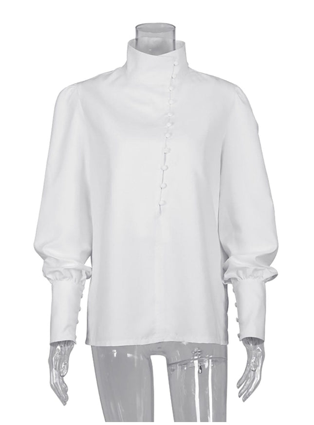 Alison Single-Breasted Puff Sleeve Top - Fashion Pov