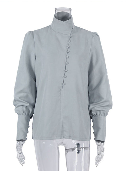 Alison Single-Breasted Puff Sleeve Top - Fashion Pov