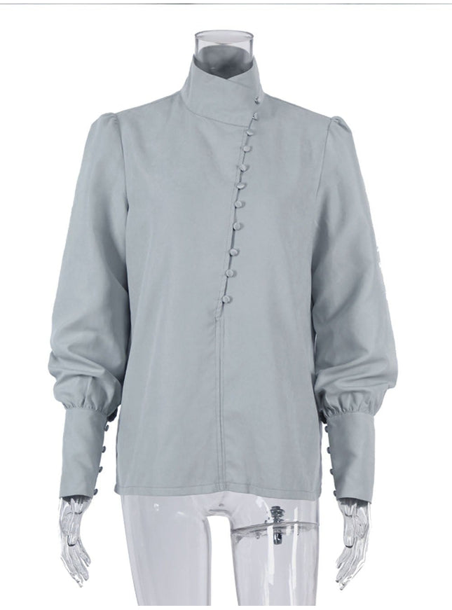 Alison Single-Breasted Puff Sleeve Top - Fashion Pov