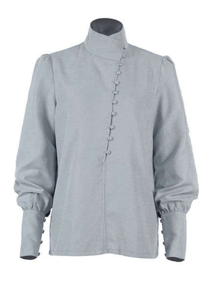 Alison Single-Breasted Puff Sleeve Top - Fashion Pov