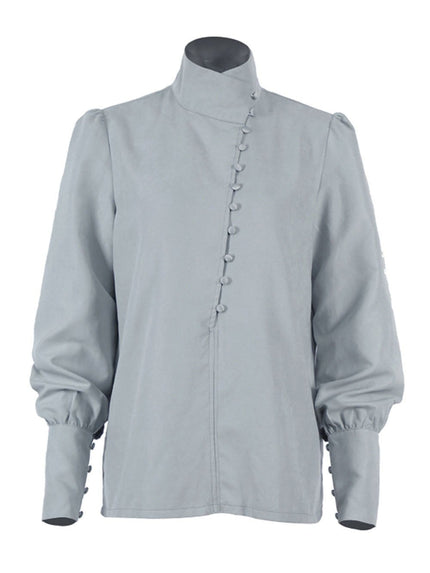 Alison Single-Breasted Puff Sleeve Top - Fashion Pov