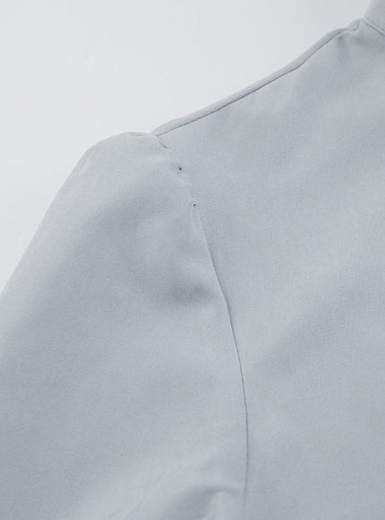 Alison Single-Breasted Puff Sleeve Top - Fashion Pov