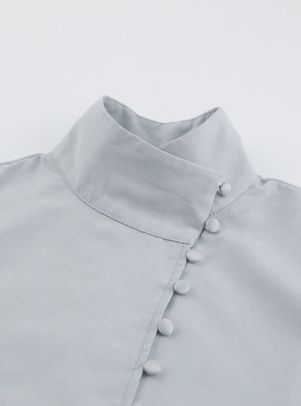 Alison Single-Breasted Puff Sleeve Top - Fashion Pov