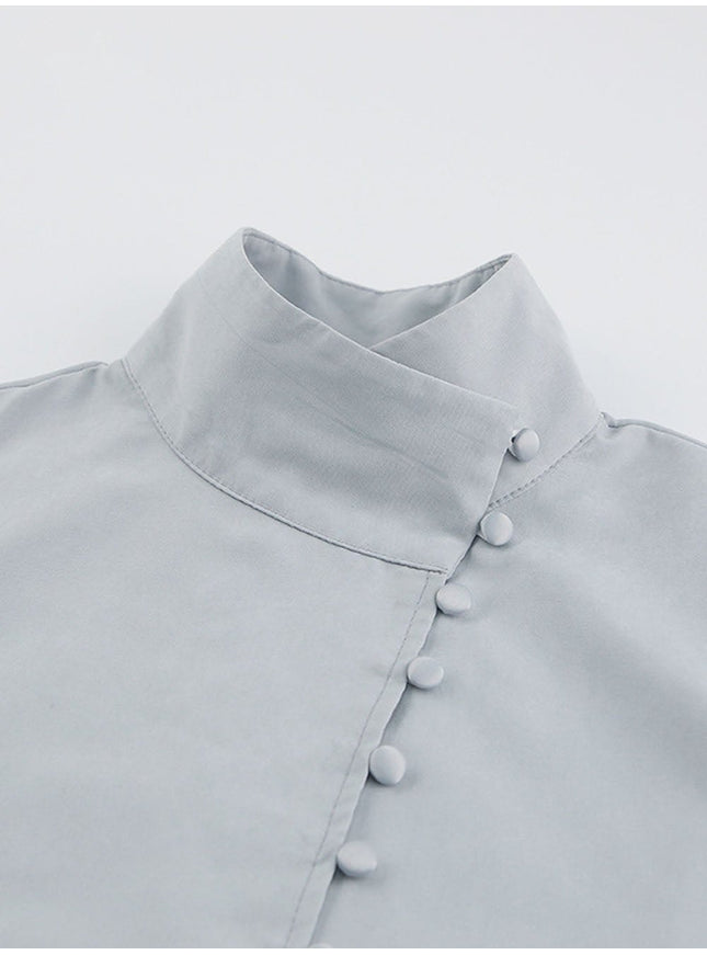 Alison Single-Breasted Puff Sleeve Top - Fashion Pov