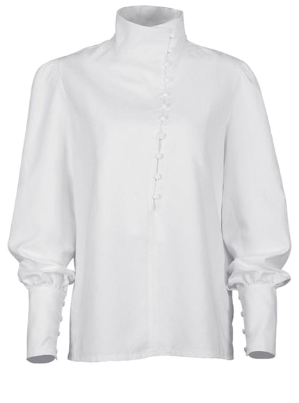 Alison Single-Breasted Puff Sleeve Top - Fashion Pov