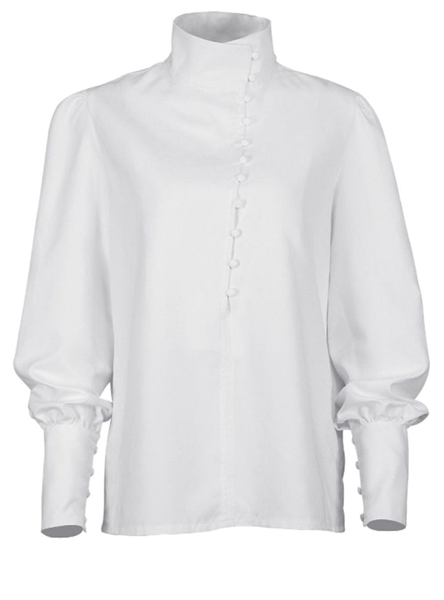 Alison Single-Breasted Puff Sleeve Top - Fashion Pov