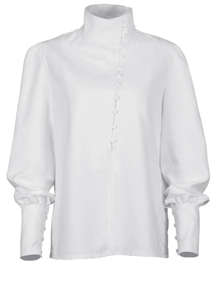 Alison Single-Breasted Puff Sleeve Top - Fashion Pov