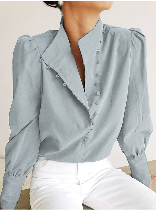 Alison Single-Breasted Puff Sleeve Top - Fashion Pov