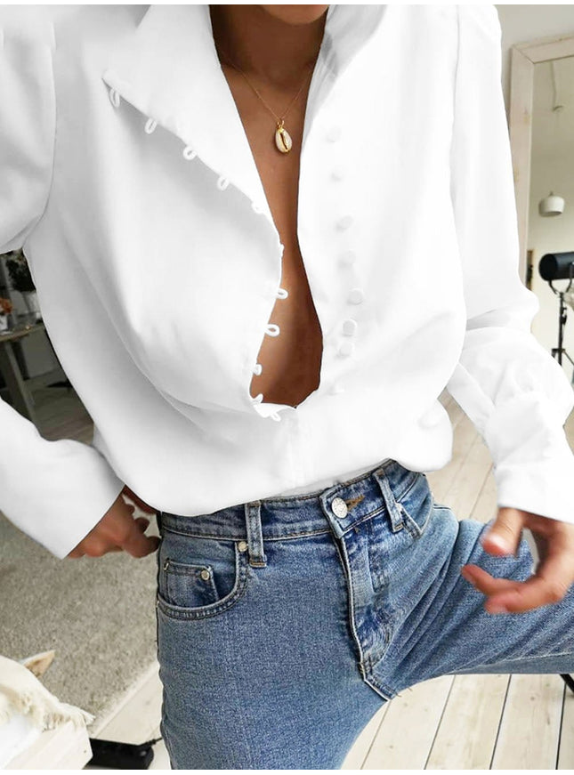 Alison Single-Breasted Puff Sleeve Top - Fashion Pov