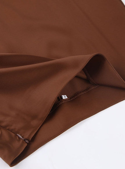 Amani Zipper Casual Silk Skirt - Fashion Pov