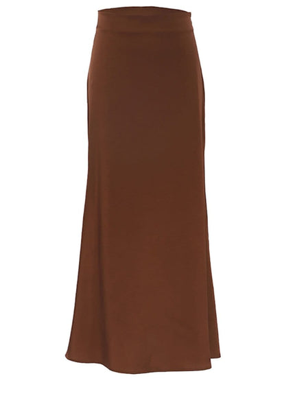 Amani Zipper Casual Silk Skirt - Fashion Pov